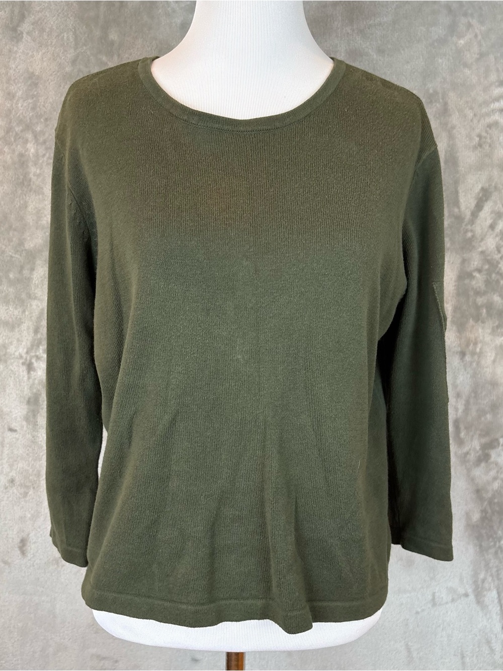 VTG American Eagle Military Utility Thermal Shirt Olive Green Arm Pocket Wmn’s L